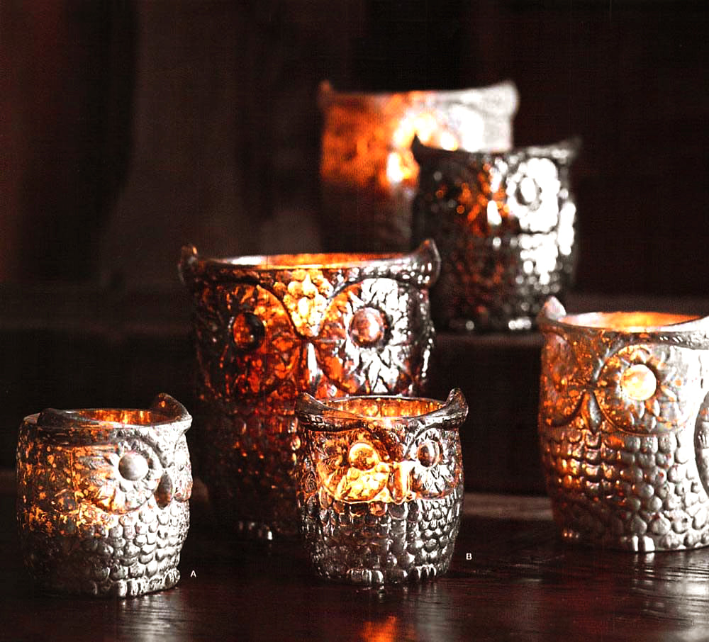 Textured Metallic Glow Moravian Owl Votive Holders – Modish Store