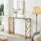 12" Clear and Gold Glass Frame Console Table By Homeroots | Console Tables | Modishstore - 6