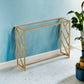 12" Clear and Gold Glass Frame Console Table By Homeroots