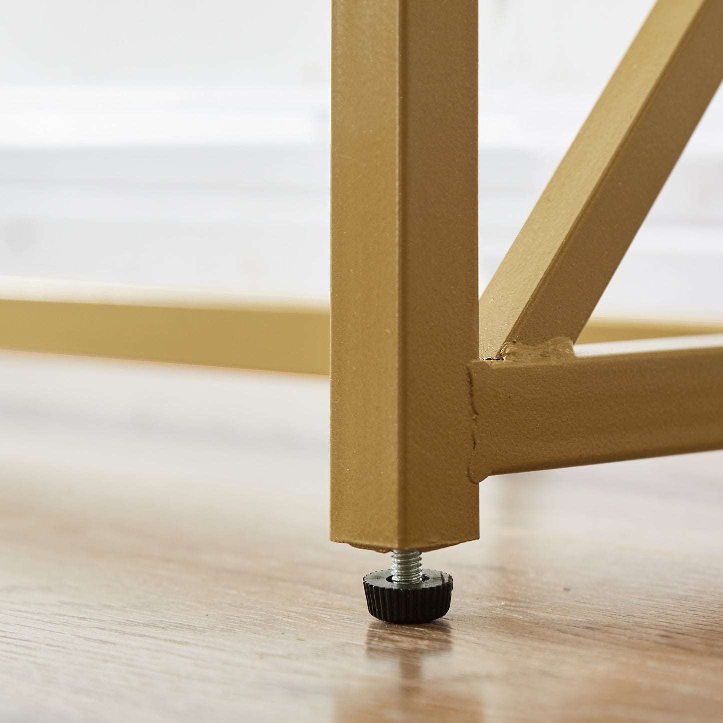 12" Clear and Gold Glass Frame Console Table By Homeroots | Console Tables | Modishstore - 4