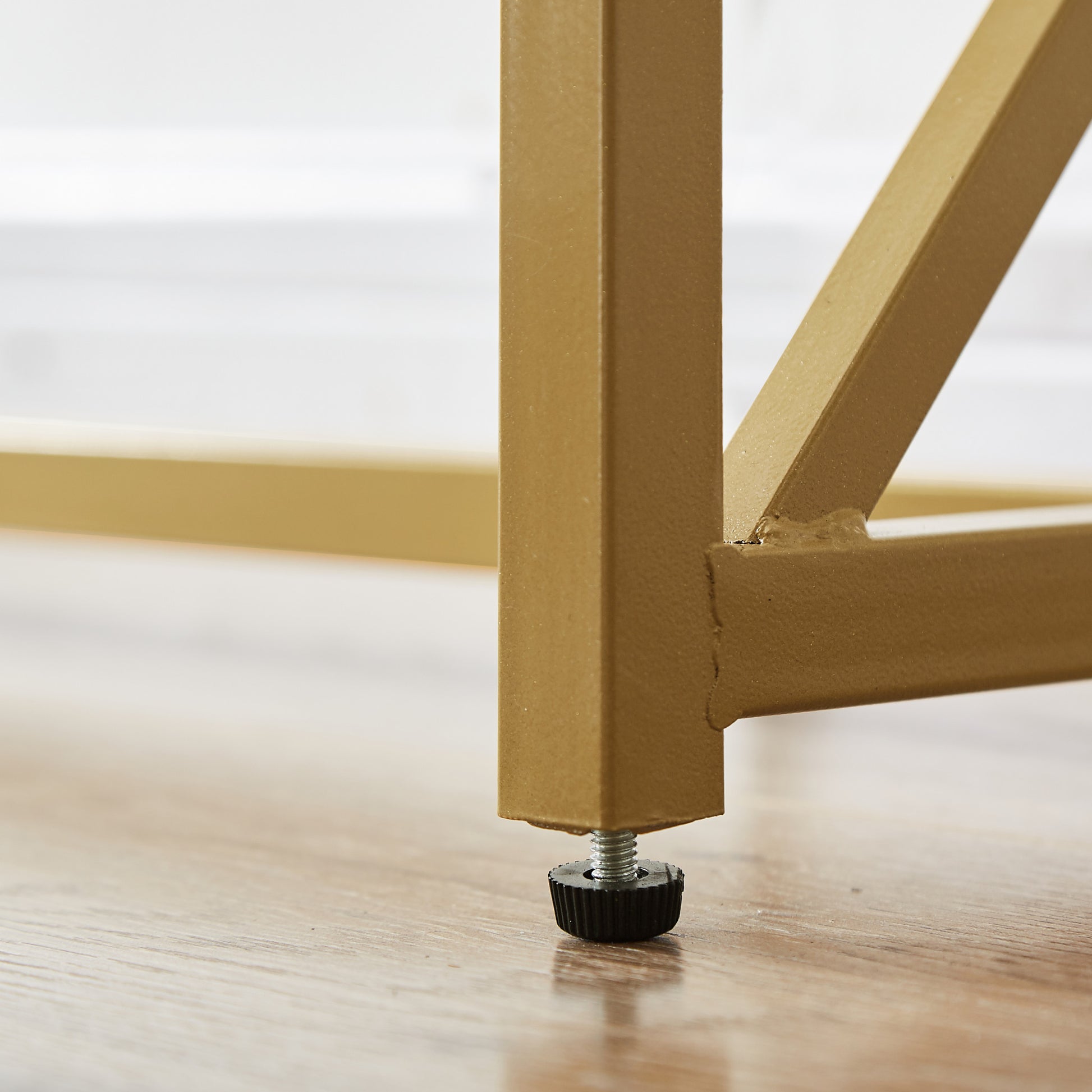 12" Clear and Gold Glass Frame Console Table By Homeroots | Console Tables | Modishstore - 4