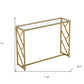 12" Clear and Gold Glass Frame Console Table By Homeroots | Console Tables | Modishstore - 8