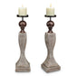 Whitewash Pillar Candleholder By SPI Home | Candle Holders | Modishstore