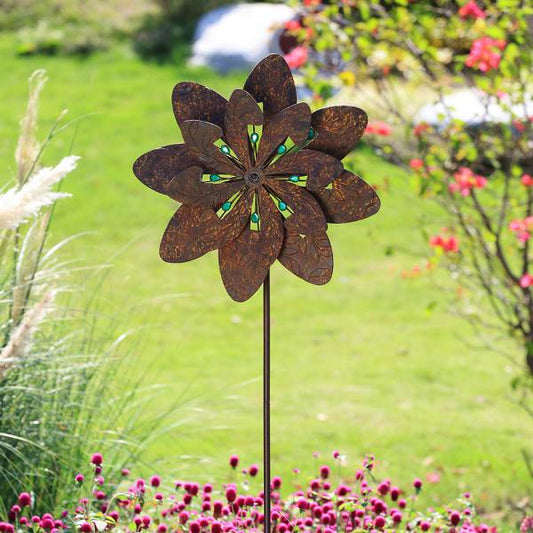 Floral Pinwheel Garden Stake By SPI Home | Outdoor Decor | Modishstore