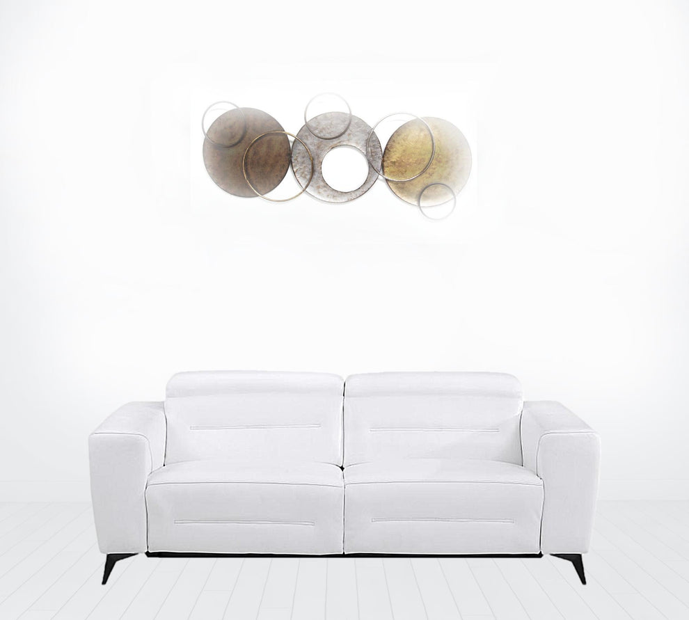 83" White Italian Leather Reclining Sofa By Homeroots | Sofas | Modishstore - 7