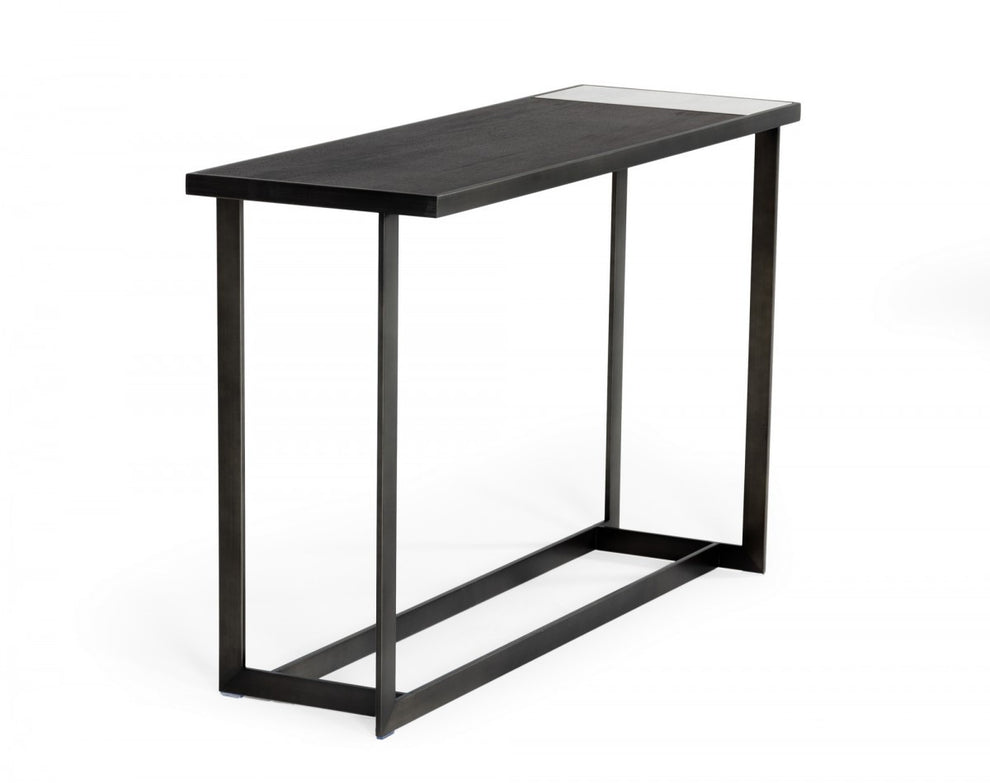 Asymmetrical 47" Antiqued Bronze Grey And Ceramic Console Table By Homeroots | Console Tables | Modishstore - 4