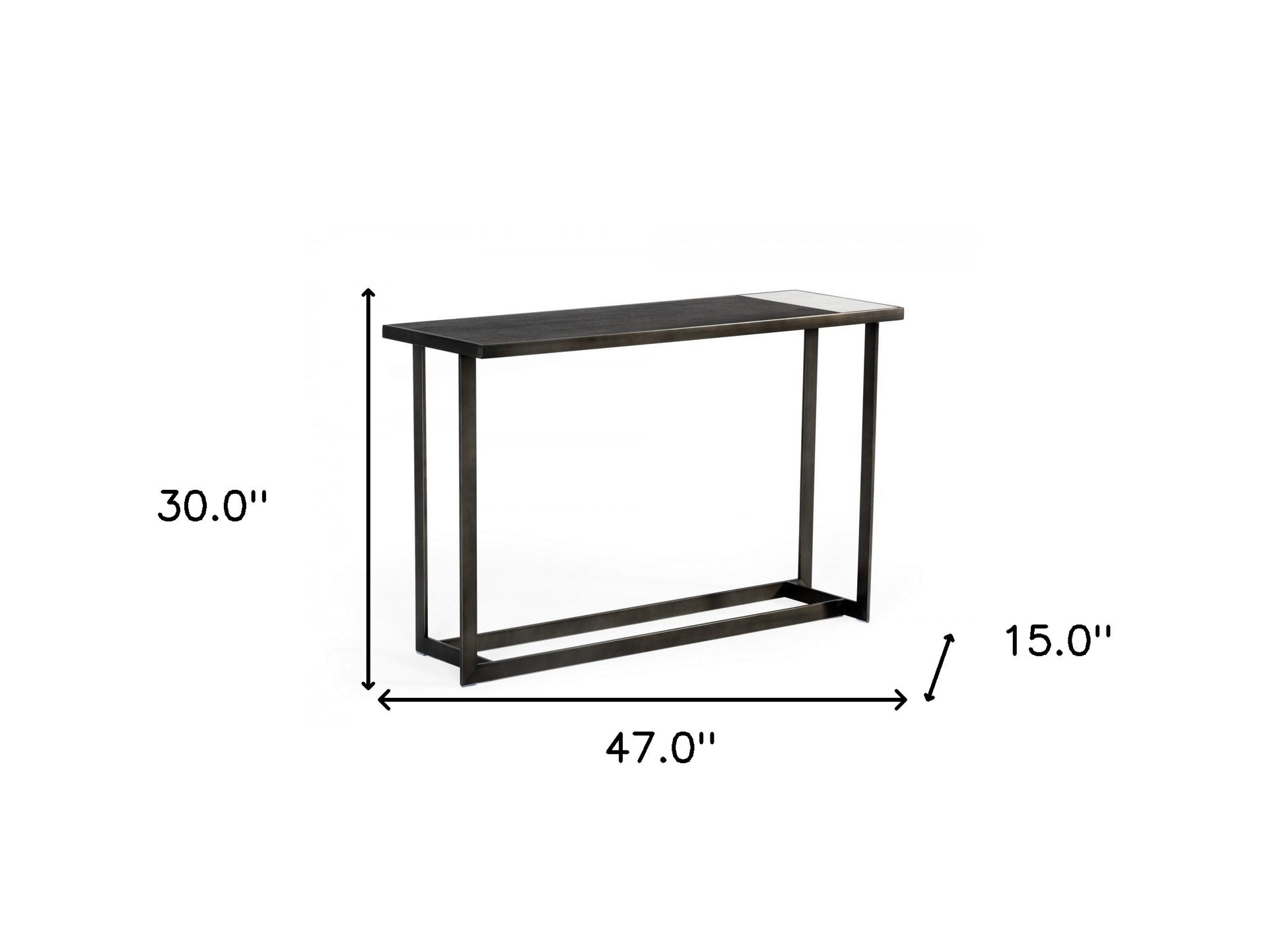 Asymmetrical 47" Antiqued Bronze Grey And Ceramic Console Table By Homeroots | Console Tables | Modishstore - 5