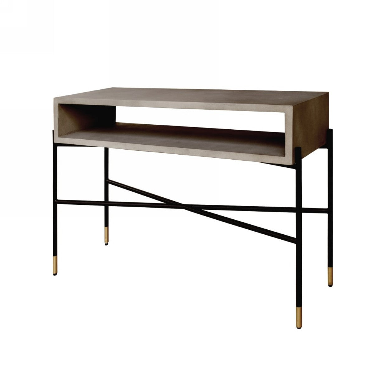 Industrial 45" Concrete And Metal Console Console Table By Homeroots | Console Tables | Modishstore - 2