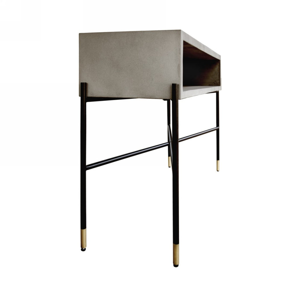 Industrial 45" Concrete And Metal Console Console Table By Homeroots | Console Tables | Modishstore - 4