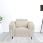 41" Beige Italian Leather Power Recliner Chair By Homeroots