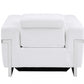 41" White Italian Leather Power Recliner Chair By Homeroots | Recliners | Modishstore - 4