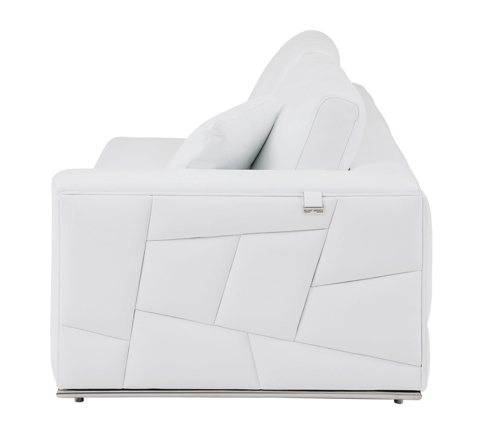 White Deco Tufted Italian Leather Modular L Shape Two Piece Corner Sectional By Homeroots | Sectional | Modishstore - 5