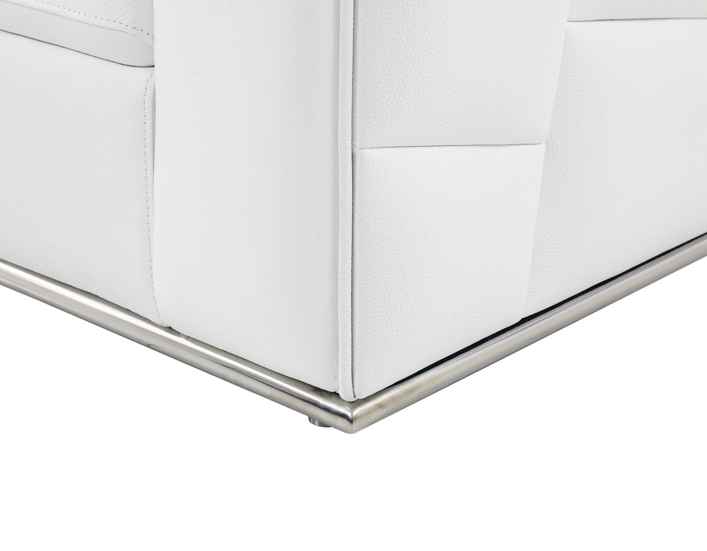 White Deco Tufted Italian Leather Modular L Shape Two Piece Corner Sectional By Homeroots | Sectional | Modishstore - 7