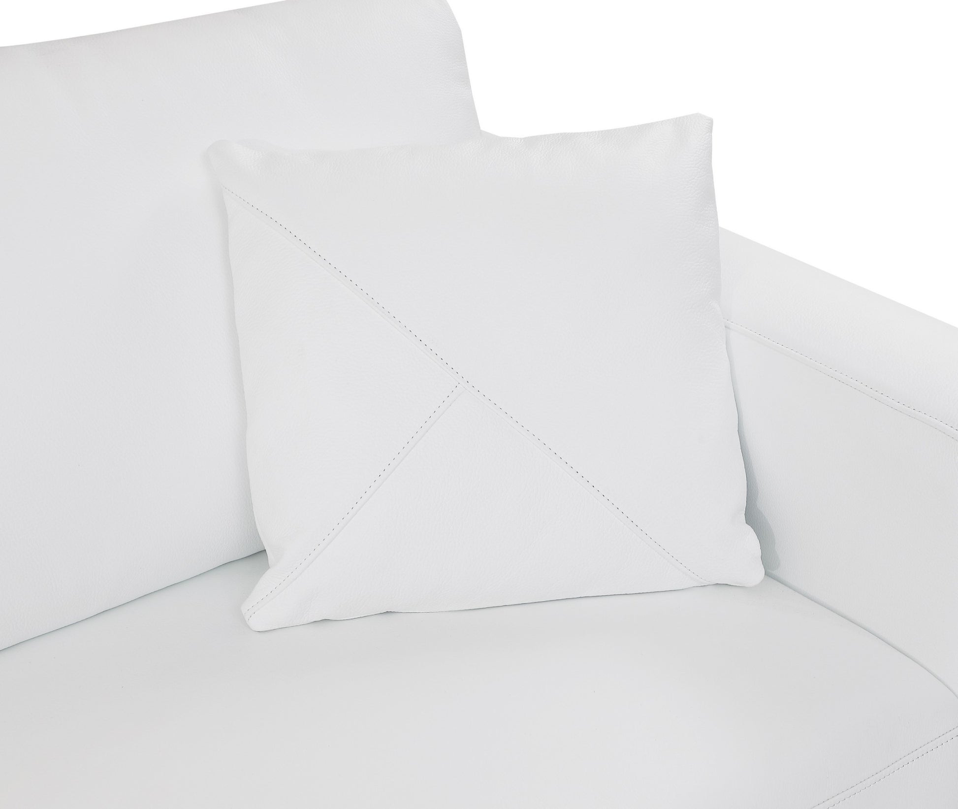 White Deco Tufted Italian Leather Modular L Shape Two Piece Corner Sectional By Homeroots | Sectional | Modishstore - 9