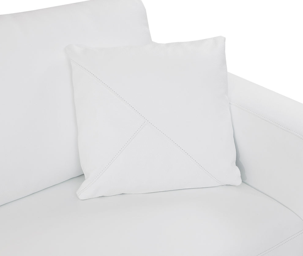 White Deco Tufted Italian Leather Modular L Shape Two Piece Corner Sectional By Homeroots | Sectional | Modishstore - 9
