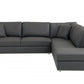 Dark Gray Italian Leather Modular L Shaped Two Piece Corner Sectional By Homeroots | Sectional | Modishstore