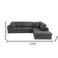 Dark Gray Italian Leather Modular L Shaped Two Piece Corner Sectional By Homeroots | Sectional | Modishstore - 6