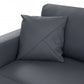 Dark Gray Italian Leather Modular L Shaped Two Piece Corner Sectional By Homeroots