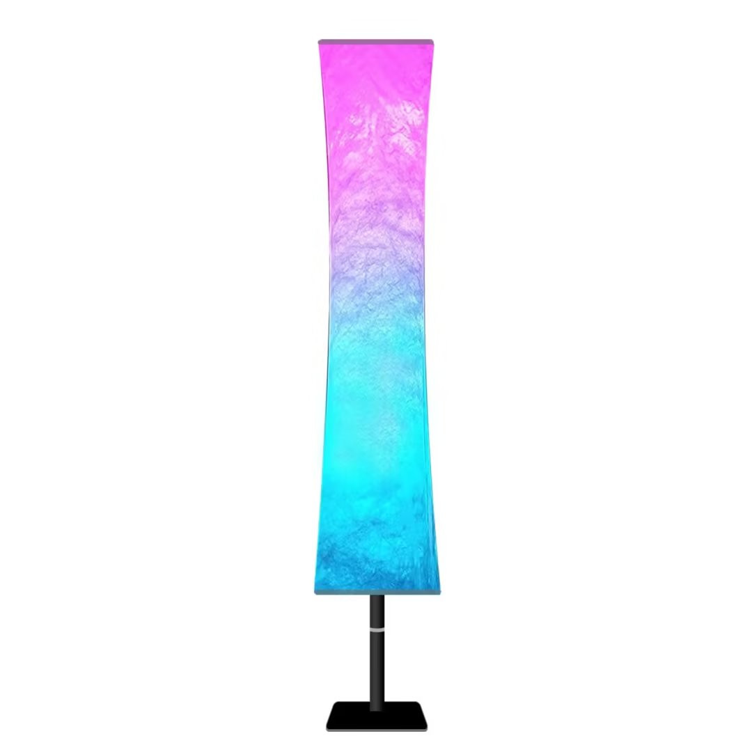 59" Color Changing LED White Column Smart Floor Lamp With White Rectangular Shade By Homeroots | Floor Lamps | Modishstore - 2