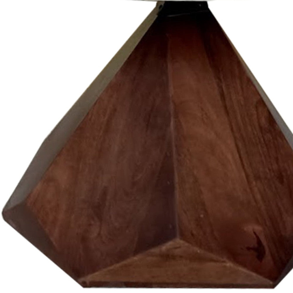 32" Brown And White Solid Wood and Marble Geo Coffee Table By Homeroots | Coffee Tables | Modishstore - 5