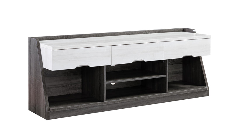 62" White Oak & Distressed Grey Particle Board Cabinetenclosed Storage TV Stand By Homeroots | TV Stands | Modishstore