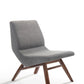 22" Grey And Walnut Solid Color Lounge Chair With Ottoman By Homeroots | Armchairs | Modishstore