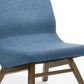22" Blue And Walnut Solid Color Lounge Chair With Ottoman By Homeroots
