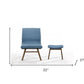 22" Blue And Walnut Solid Color Lounge Chair With Ottoman By Homeroots | Armchairs | Modishstore - 8