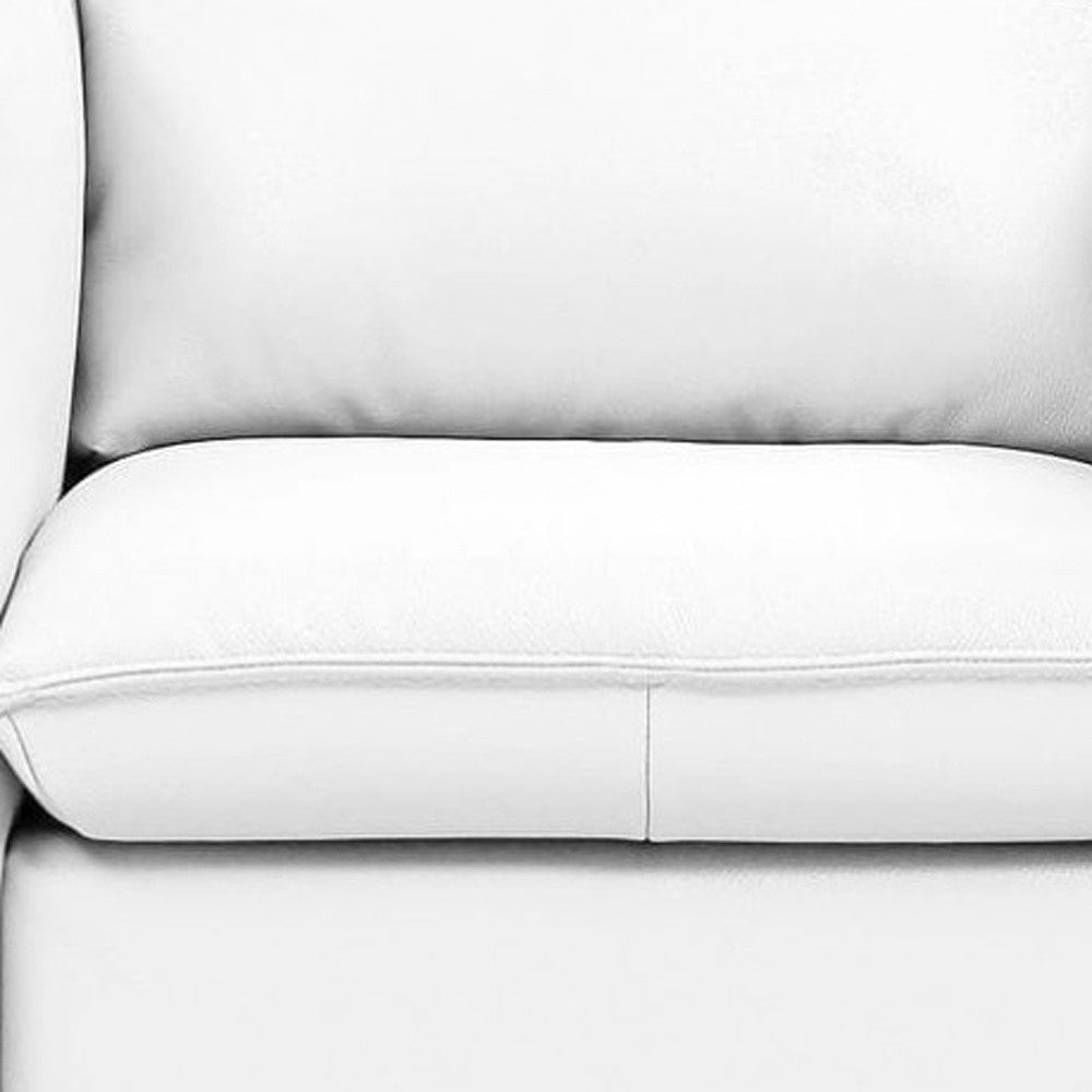 36" White Genuine Leather And Silver Swivel Accent Chair By Homeroots | Armchairs | Modishstore - 6