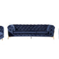 Three Piece Blue Velvet Six Person Seating Set By Homeroots | Sofa Set | Modishstore - 2