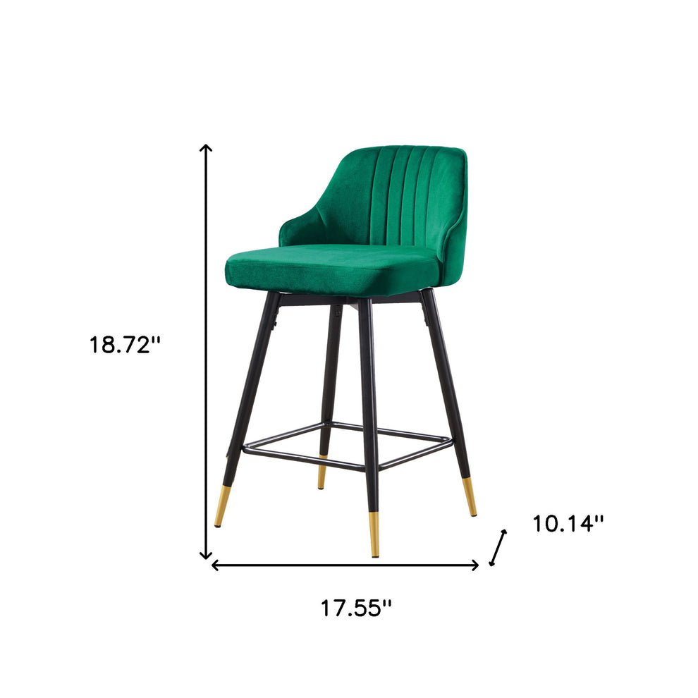 Set Of Two 35" Green and Black Bar Height Chairs By Homeroots | Bar Stools | Modishstore - 7