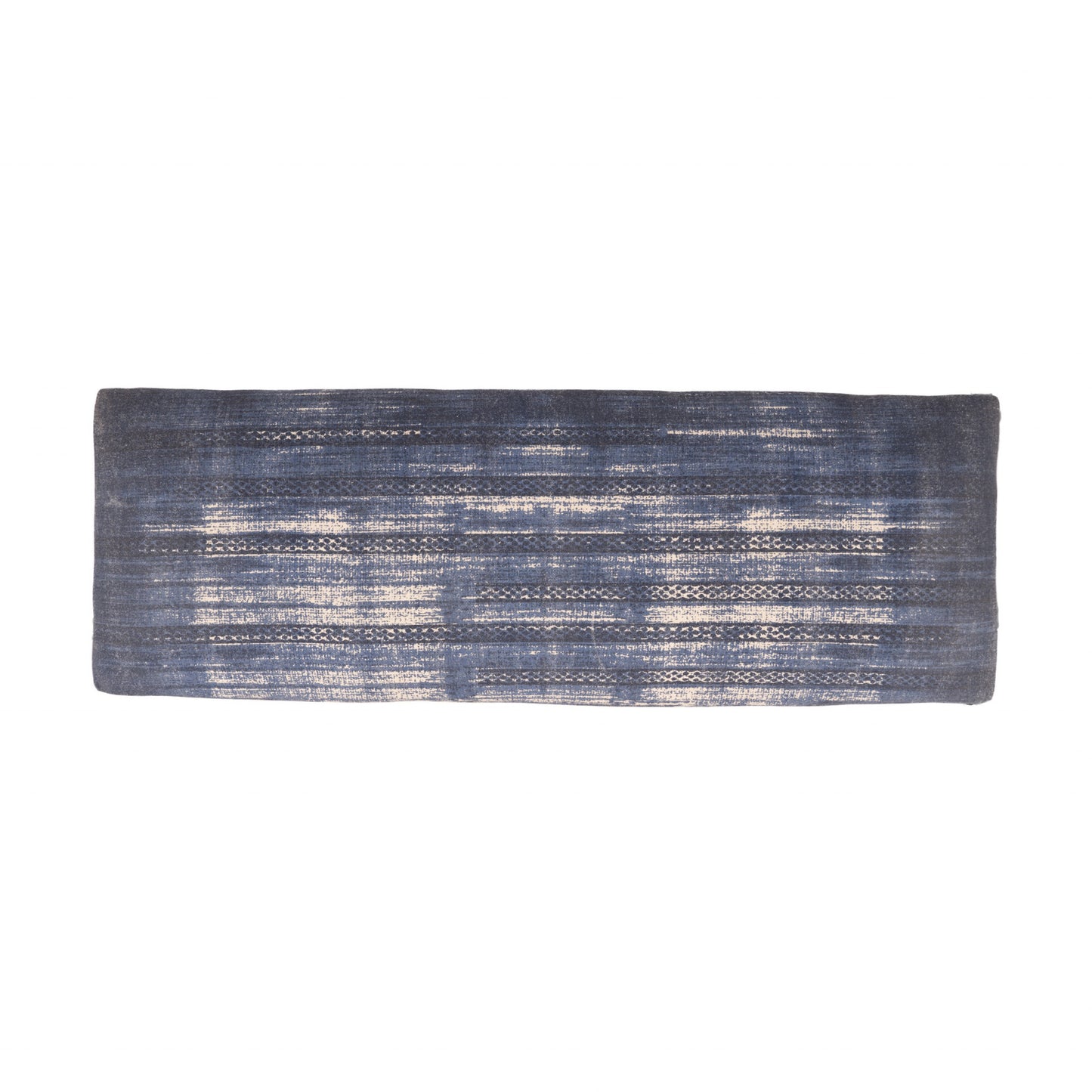 47" Blue And Cream Abstract Design Blue Leg Upholstered Bench By Homeroots | Benches | Modishstore