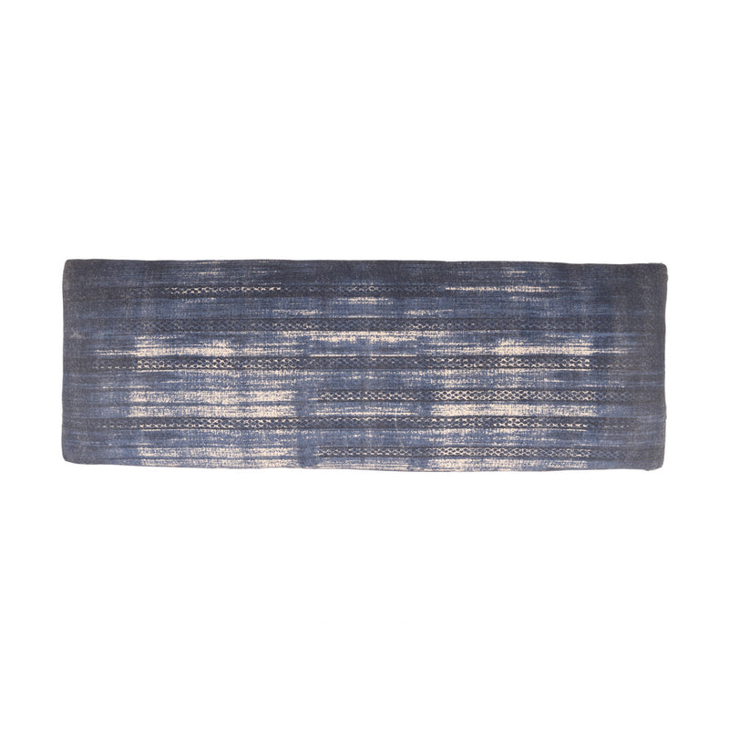 47" Blue And Cream Abstract Design Blue Leg Upholstered Bench By Homeroots | Benches | Modishstore