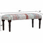47" Ivory Red and Pink Black Leg Chevron Stripe Upholstered Bench By Homeroots | Benches | Modishstore - 8