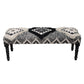 47" Black And White Black Leg Southwest Upholstered Bench By Homeroots