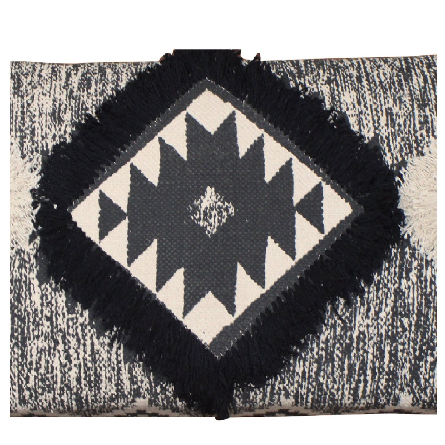 47" Black And White Black Leg Southwest Upholstered Bench By Homeroots | Benches | Modishstore - 8