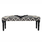 47" Black And White Black Leg Southwest Upholstered Bench By Homeroots | Benches | Modishstore - 7