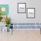 47" Blue And Gray Textural White Leg Upholstered Bench By Homeroots | Benches | Modishstore