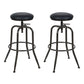 Set Of Two 30" Brown And Black Steel Swivel Backless Bar Chairs With Footrest By Homeroots | Bar Stools | Modishstore - 2