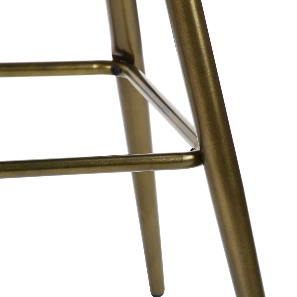 Set Of Two 32" Black And Bronze Steel Low Back Bar Height Bar Chairs With Footrest By Homeroots | Bar Stools | Modishstore - 6