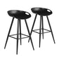 Set Of Two 32" Black Low Back Bar Height Bar Chairs With Footrest By Homeroots | Bar Stools | Modishstore - 2