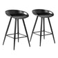 Set Of Two 29" Black Steel Backless Counter Height Bar Chairs With Footrest By Homeroots | Bar Stools | Modishstore - 5