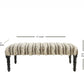 47" Cream Textural Boho Stripe Black Leg Upholstered Bench By Homeroots | Benches | Modishstore - 4
