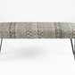 47" Charcoal Gray and White Black Leg Abstract Floral Upholstered Bench By Homeroots | Benches | Modishstore - 2