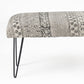 47" Charcoal Gray and White Black Leg Abstract Floral Upholstered Bench By Homeroots | Benches | Modishstore - 4