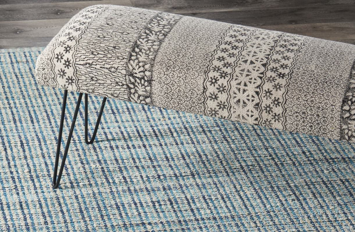 47" Charcoal Gray and White Black Leg Abstract Floral Upholstered Bench By Homeroots | Benches | Modishstore - 6