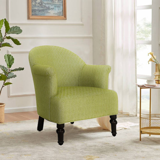29" Green on Green Design Polyester Blend Solid Color Armchair By Homeroots