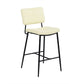 Set Of Two 39" Cream Faux Leather And Black Low Back Bar Height Bar Chairs By Homeroots | Bar Stools | Modishstore - 2