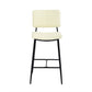 Set Of Two 39" Cream Faux Leather And Black Low Back Bar Height Bar Chairs By Homeroots | Bar Stools | Modishstore - 4