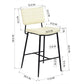 Set Of Two 39" Cream Faux Leather And Black Low Back Bar Height Bar Chairs By Homeroots | Bar Stools | Modishstore - 6